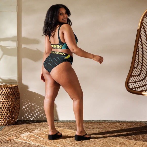 PNS) Pretty N Sporty - High-Waisted Bikini Teal - Swimwear - Picture 4 of 4